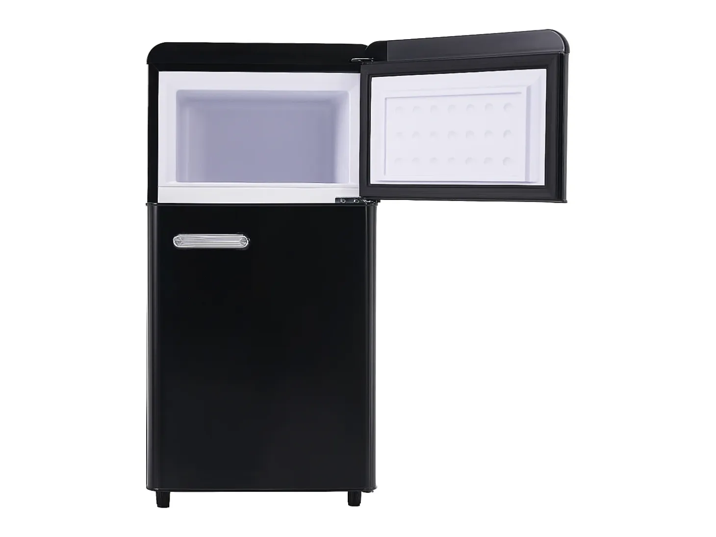 Frigorífico estilo retro de 72L con iluminación LED - Congelador de 21L - Negro