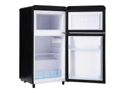 Frigorífico estilo retro de 72L con iluminación LED - Congelador de 21L - Negro