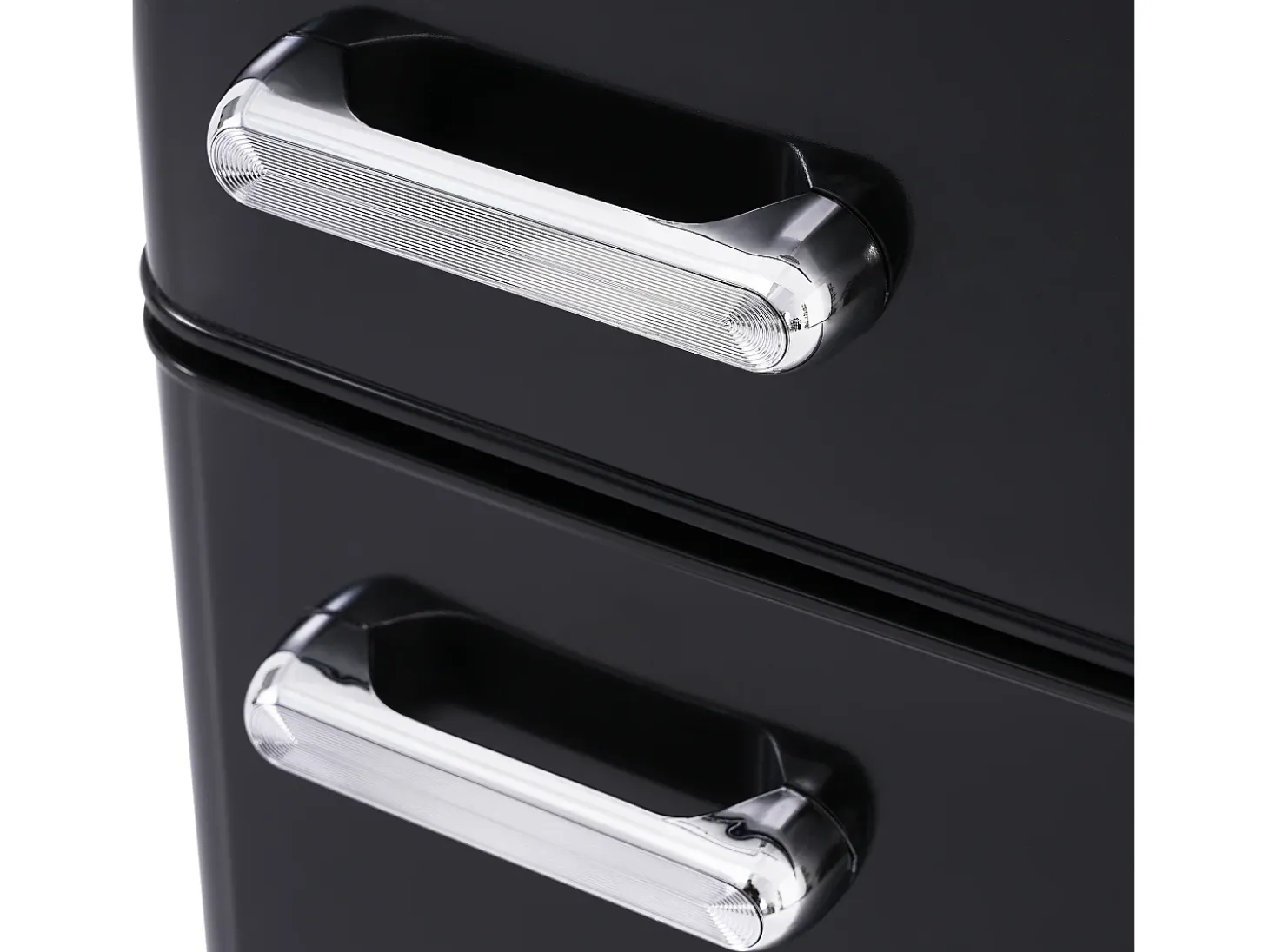 Frigorífico estilo retro de 72L con iluminación LED - Congelador de 21L - Negro