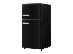 Frigorífico estilo retro de 72L con iluminación LED - Congelador de 21L - Negro