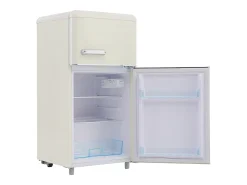 Frigorífico estilo retro de 72L con 2 puertas e iluminación LED - Congelador de 21L - Blanco