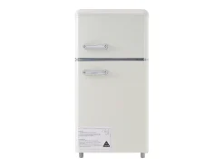 Frigorífico estilo retro de 72L con 2 puertas e iluminación LED - Congelador de 21L - Blanco