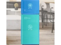 Frigorífico retro de 92L con 2 puertas e iluminación LED - -27°C a 13°C - Negro