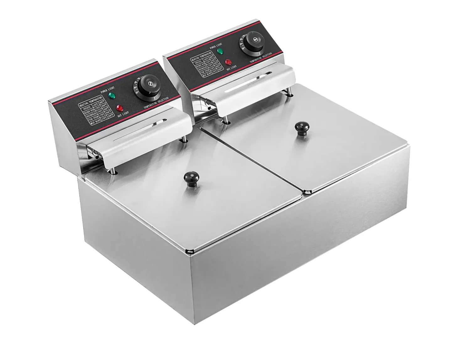 Fritera SucceBuy 5000W 12L Fritera Eléctrica Comercial de Doble Tanque en Acero Inoxidable