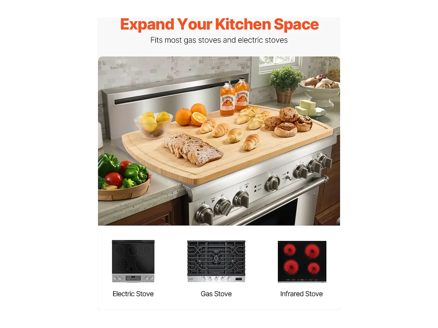 Funda de Protección para Cocina a Gas SucceBuy, Tabla para Fideos, 76,5 x 56 cm, para Cocina Eléctrica o de Gas