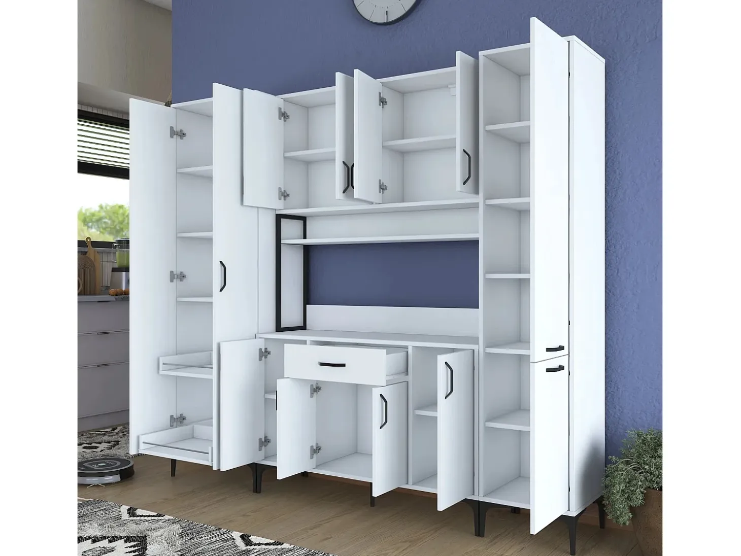 Gabinete multiusos JE132 3053 Blanco 220x198.6x40 cm