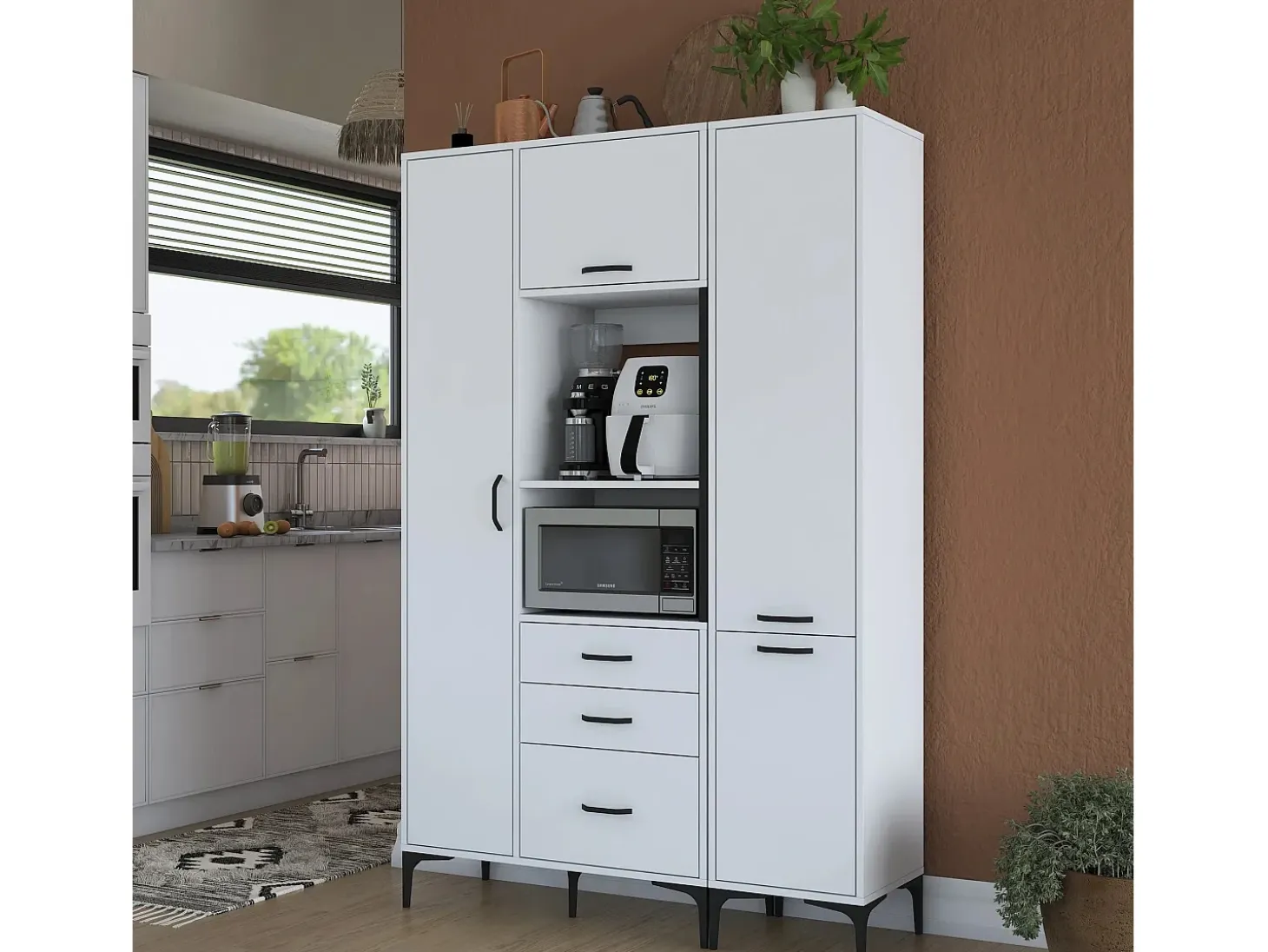Gabinete multiusos JE118 2964 Blanco 130x198.6x40 cm