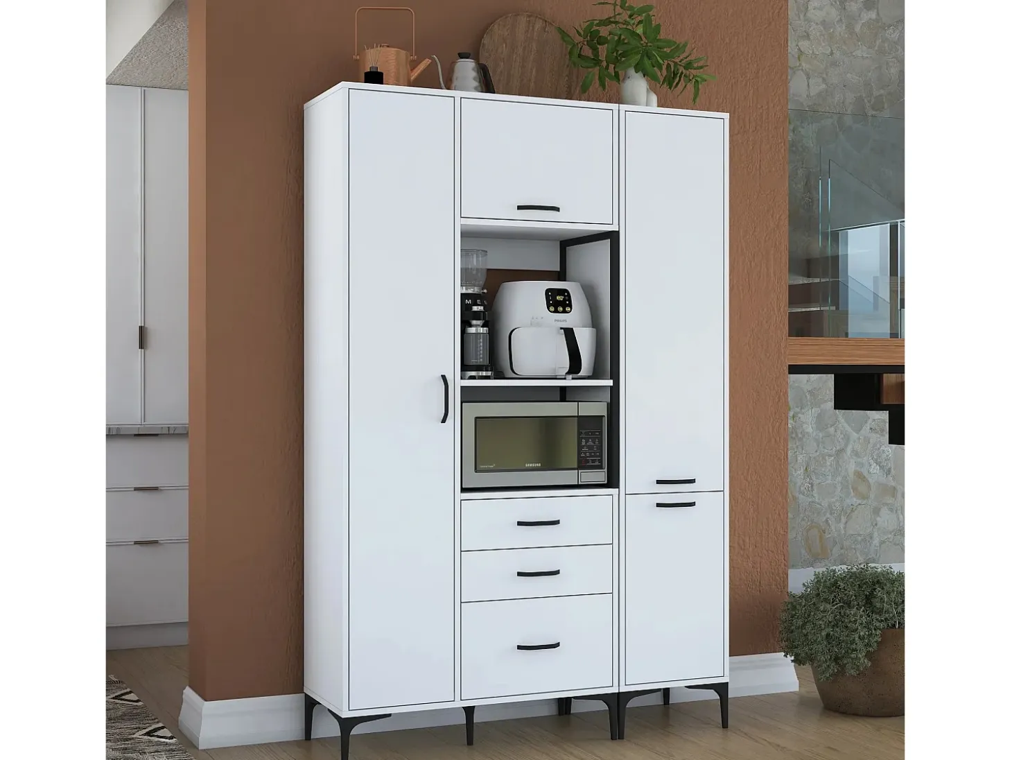 Gabinete multiusos JE118 2964 Blanco 130x198.6x40 cm