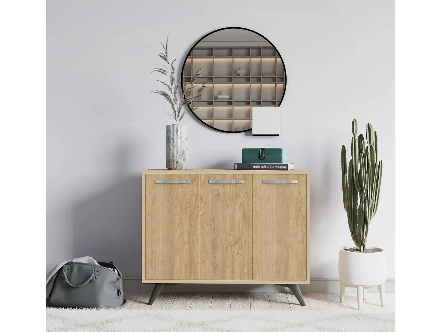 Gabinete multiusos Piffa color roble 100x82x35 cm