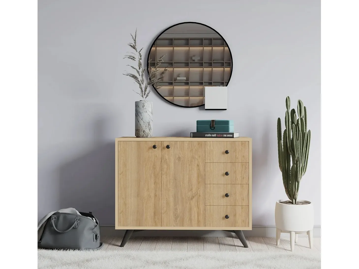 Gabinete multiusos Waga color roble 100x82x35 cm