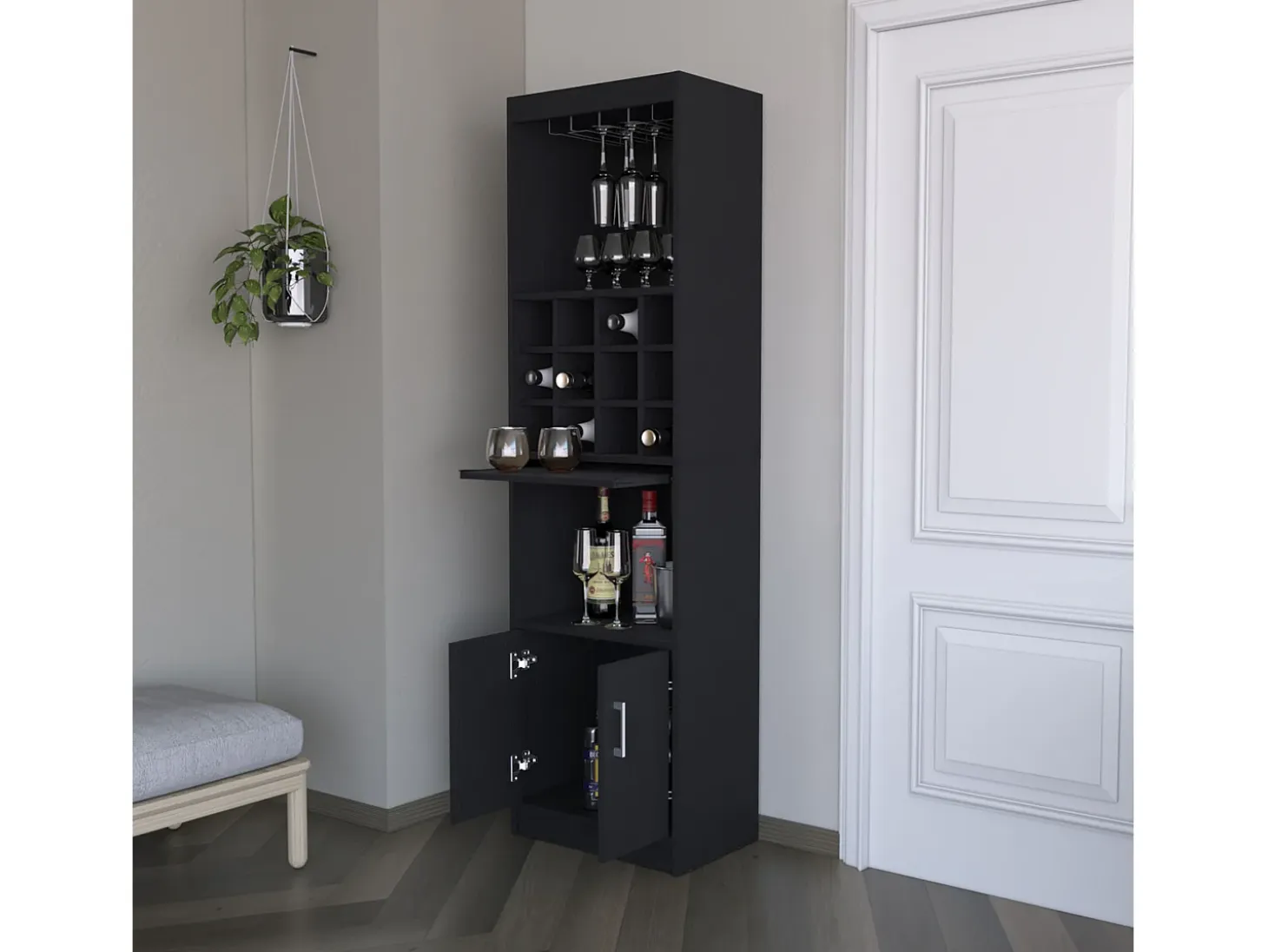 Gabinete para bar Kevil, wengué