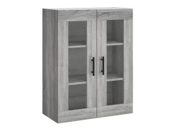 Gabinetes de pared de 2 piezas de madera de ingeniería gris Sonoma