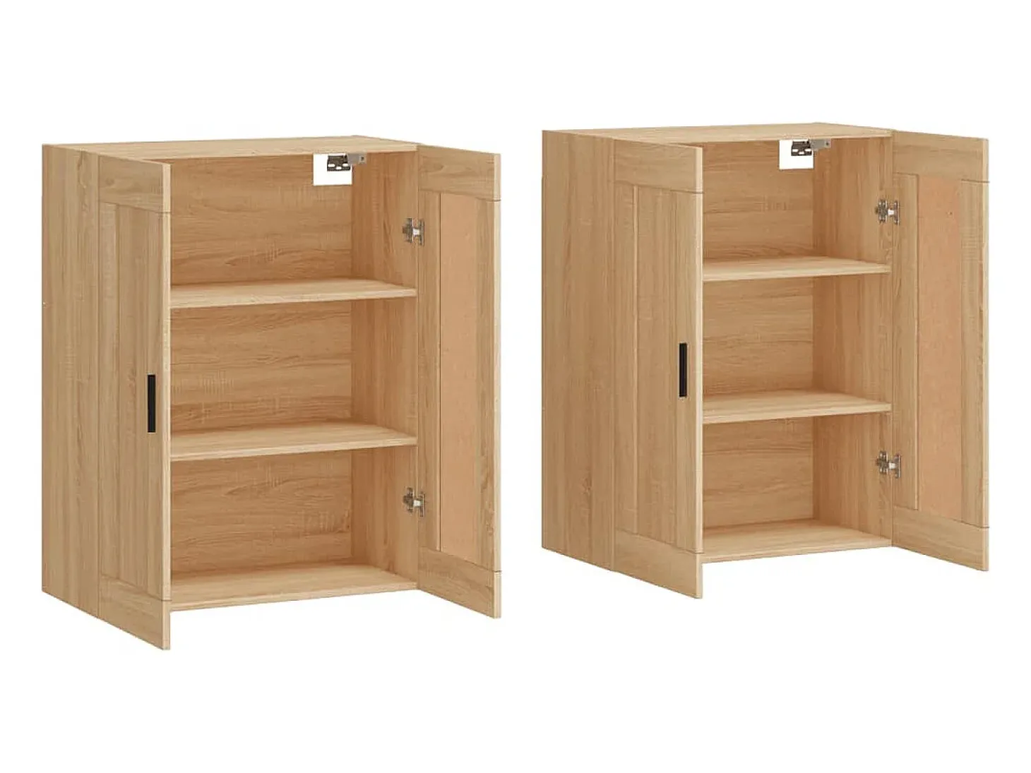 Gabinetes de pared de 2 piezas, roble Sonoma, madera de ingeniería