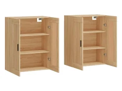 Gabinetes de pared de 2 piezas, roble Sonoma, madera de ingeniería