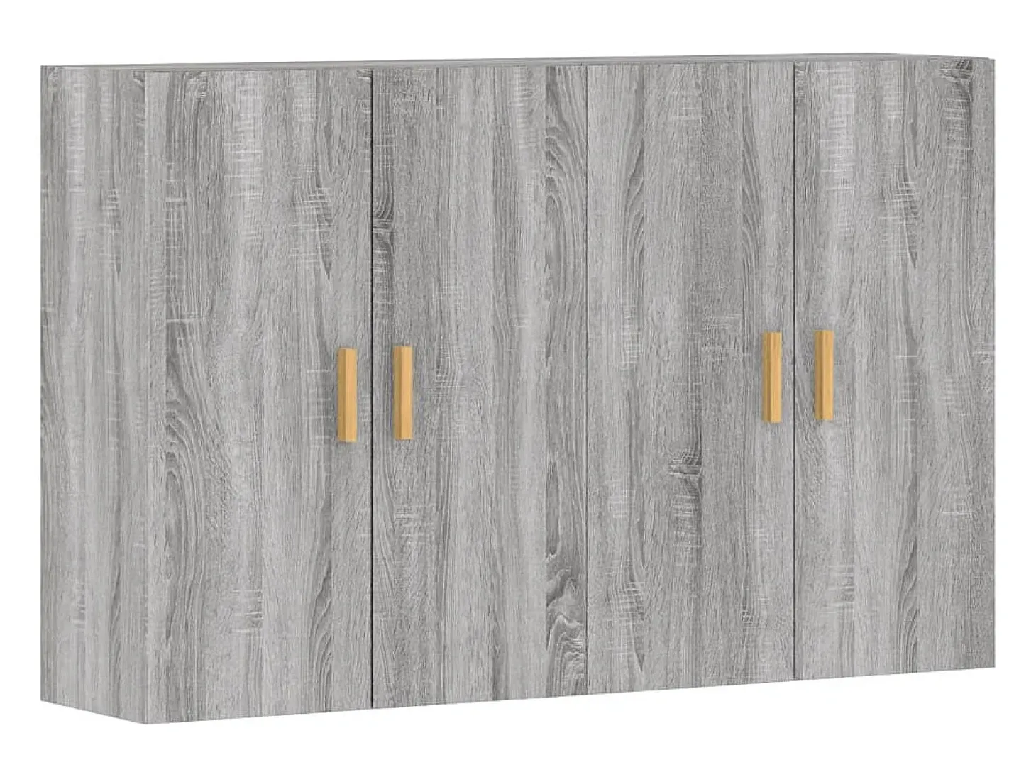 Gabinetes de pared de 2 piezas de madera de ingeniería gris Sonoma