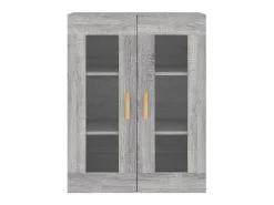 Gabinetes de pared de 2 piezas de madera de ingeniería gris Sonoma