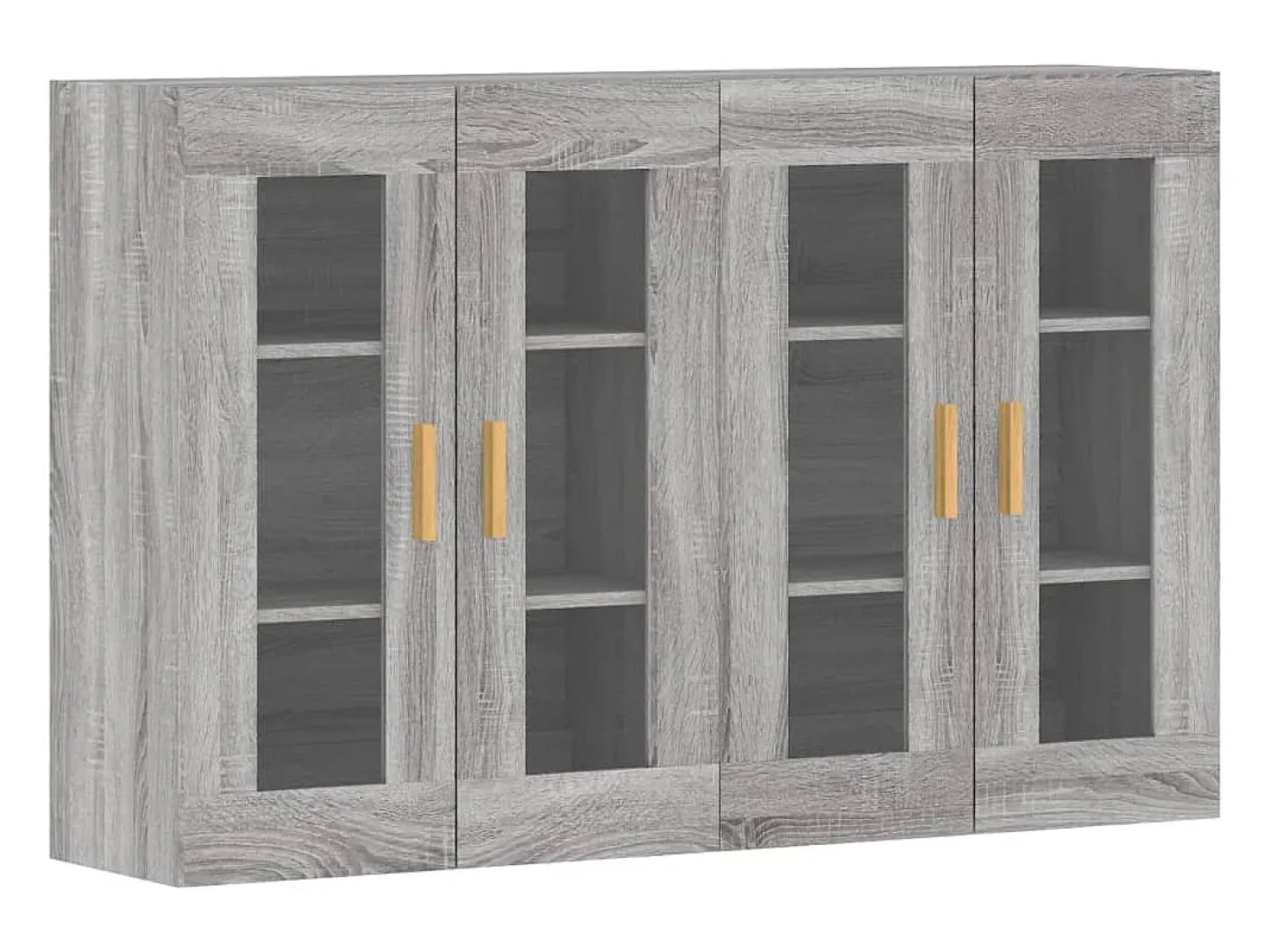 Gabinetes de pared de 2 piezas de madera de ingeniería gris Sonoma