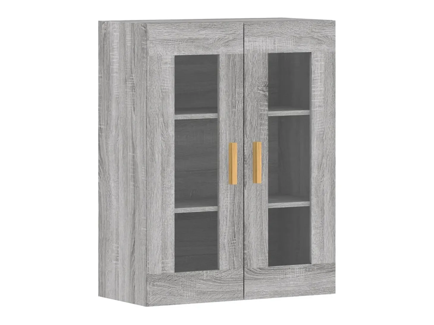 Gabinetes de pared de 2 piezas de madera de ingeniería gris Sonoma
