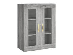 Gabinetes de pared de 2 piezas de madera de ingeniería gris Sonoma