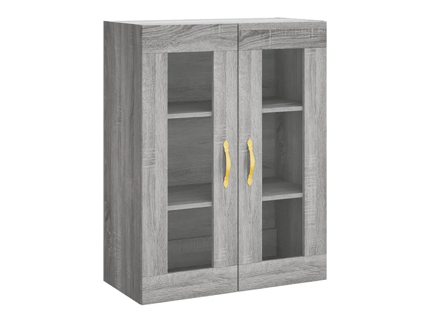 Gabinetes de pared de 2 piezas de madera de ingeniería gris Sonoma