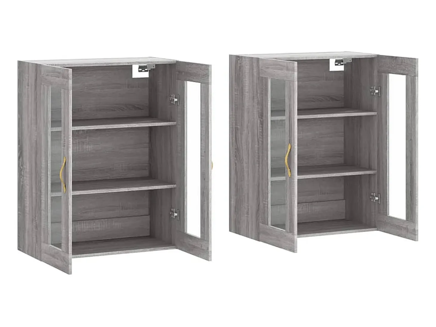 Gabinetes de pared de 2 piezas de madera de ingeniería gris Sonoma