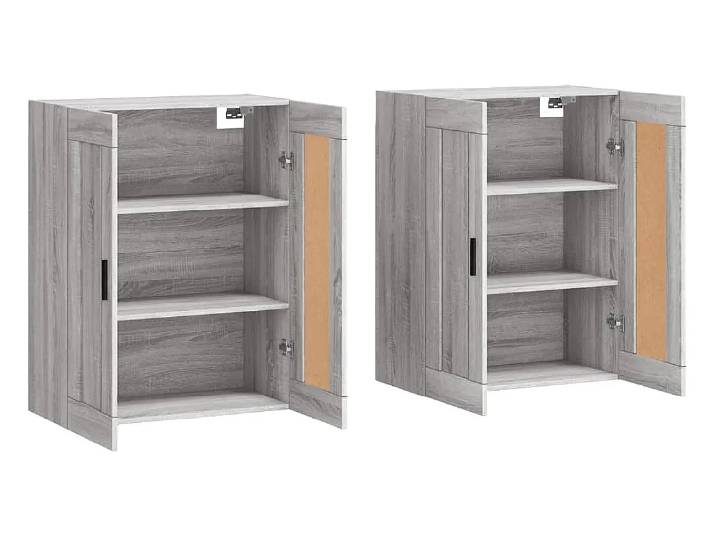 Gabinetes de pared de 2 piezas de madera de ingeniería gris Sonoma
