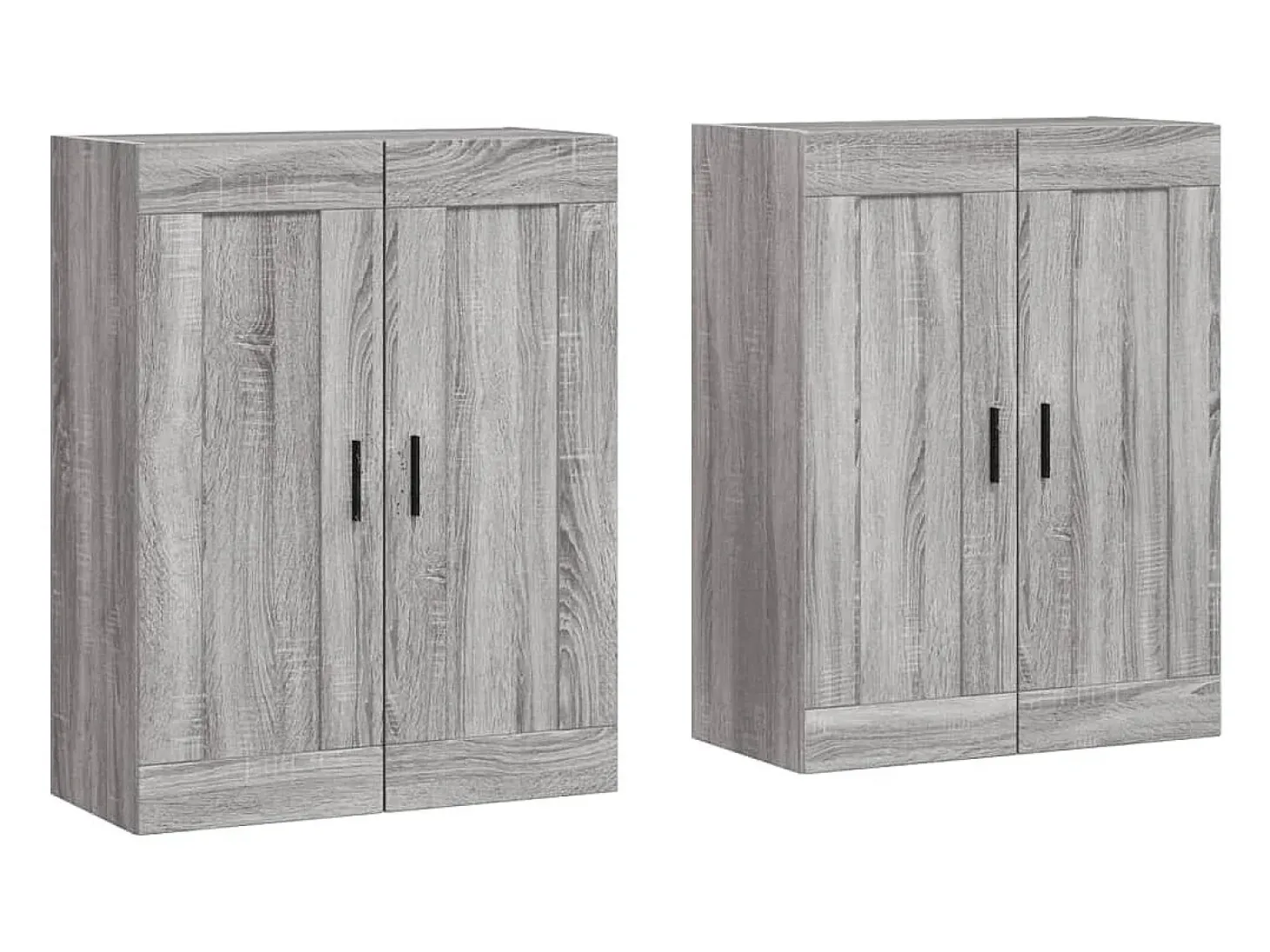 Gabinetes de pared de 2 piezas de madera de ingeniería gris Sonoma