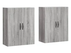Gabinetes de pared de 2 piezas de madera de ingeniería gris Sonoma