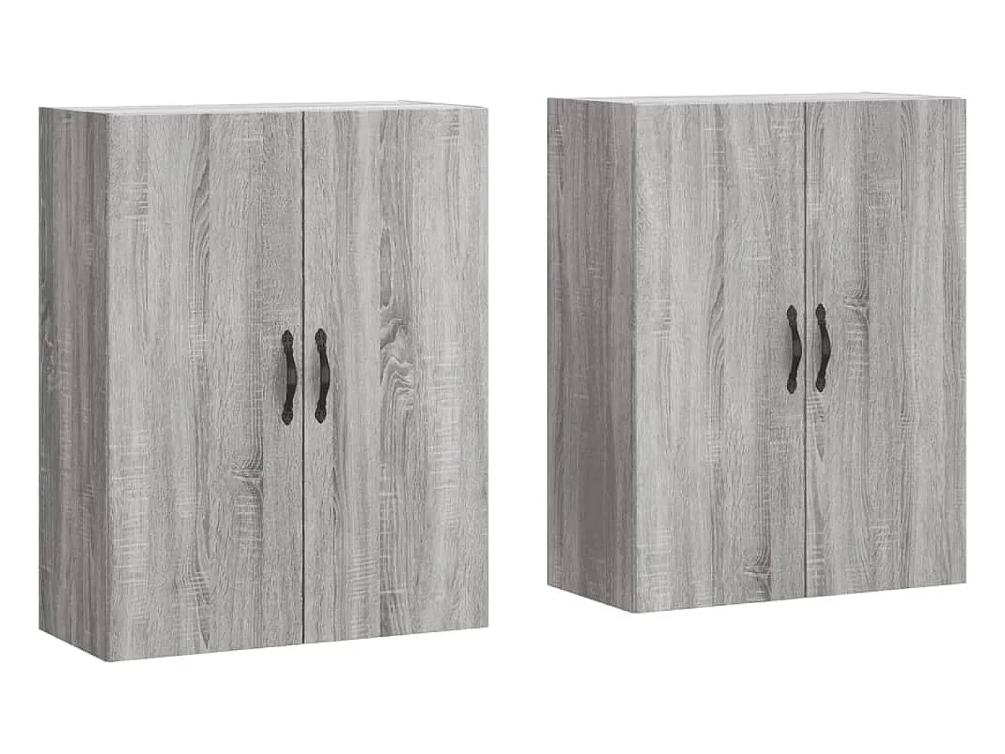 Gabinetes de pared de 2 piezas de madera de ingeniería gris Sonoma