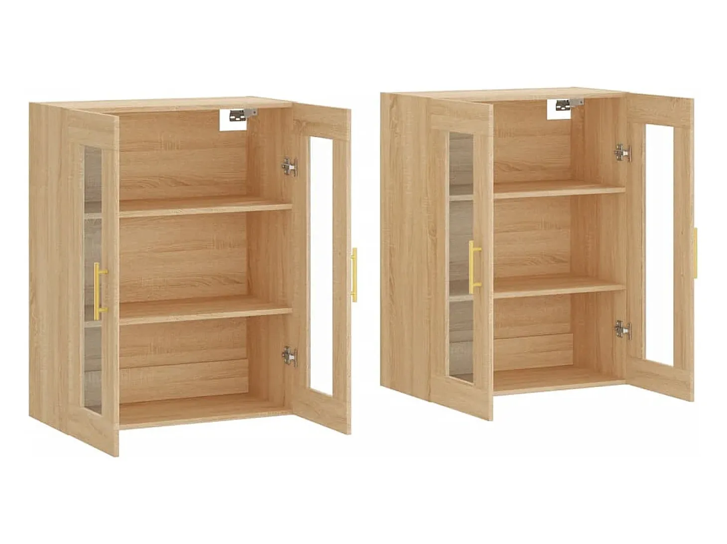 Gabinetes de pared de 2 piezas, roble Sonoma, madera de ingeniería