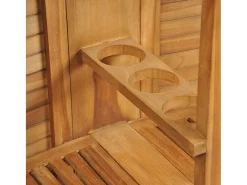 Garden Furniture - Mesa de bar plegable de madera teca maciza 155x53x105 cm