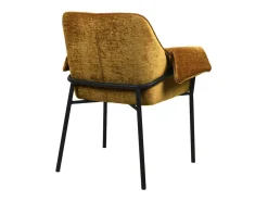 GASPARD-Silla de mesa de tela mostaza y metal negro