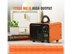 Generador de Ozono SucceBuy de 12 000 mg/h, Eliminador de Olores con Temporizador de 0 a 120 Minutos