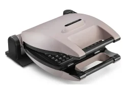 Gofrera LAGRANGE 019133 Gris Perla 1200W - Placas de Aluminio Fundido Antiadherentes, Ajuste Suave/Crujiente, Pincho para Gofres Incluido