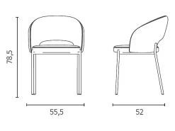 Greta - Silla de tela amarilla 2 piezas