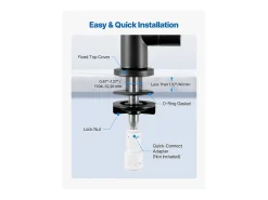 Grifo de Agua Potable SucceBuy sin Plomo en Acero Inoxidable, Grifo de Ósmosis Inversa con Válvula en Latón Macizo, Filtrado de Arco Alto, Giratorio 360°