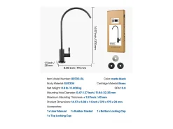 Grifo de Agua Potable SucceBuy sin Plomo en Acero Inoxidable, Grifo de Ósmosis Inversa con Válvula en Latón Macizo, Filtrado de Arco Alto, Giratorio 360°
