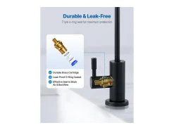 Grifo de Agua Potable SucceBuy sin Plomo en Acero Inoxidable, Grifo de Ósmosis Inversa con Válvula en Latón Macizo, Filtrado de Arco Alto, Giratorio 360°
