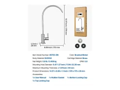 Grifo de Agua Potable SucceBuy sin Plomo en Acero Inoxidable, Grifo de Ósmosis Inversa con Válvula en Latón Macizo, Filtrado de Arco Alto, para Fregadero Cocina