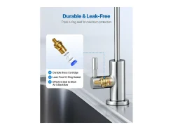 Grifo de Agua Potable SucceBuy sin Plomo en Acero Inoxidable, Grifo de Ósmosis Inversa con Válvula en Latón Macizo, Filtrado de Arco Alto, para Fregadero Cocina
