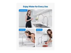 Grifo de Agua Potable SucceBuy sin Plomo en Acero Inoxidable, Grifo de Ósmosis Inversa con Válvula en Latón Macizo, Filtrado de Arco Alto, para Fregadero Cocina