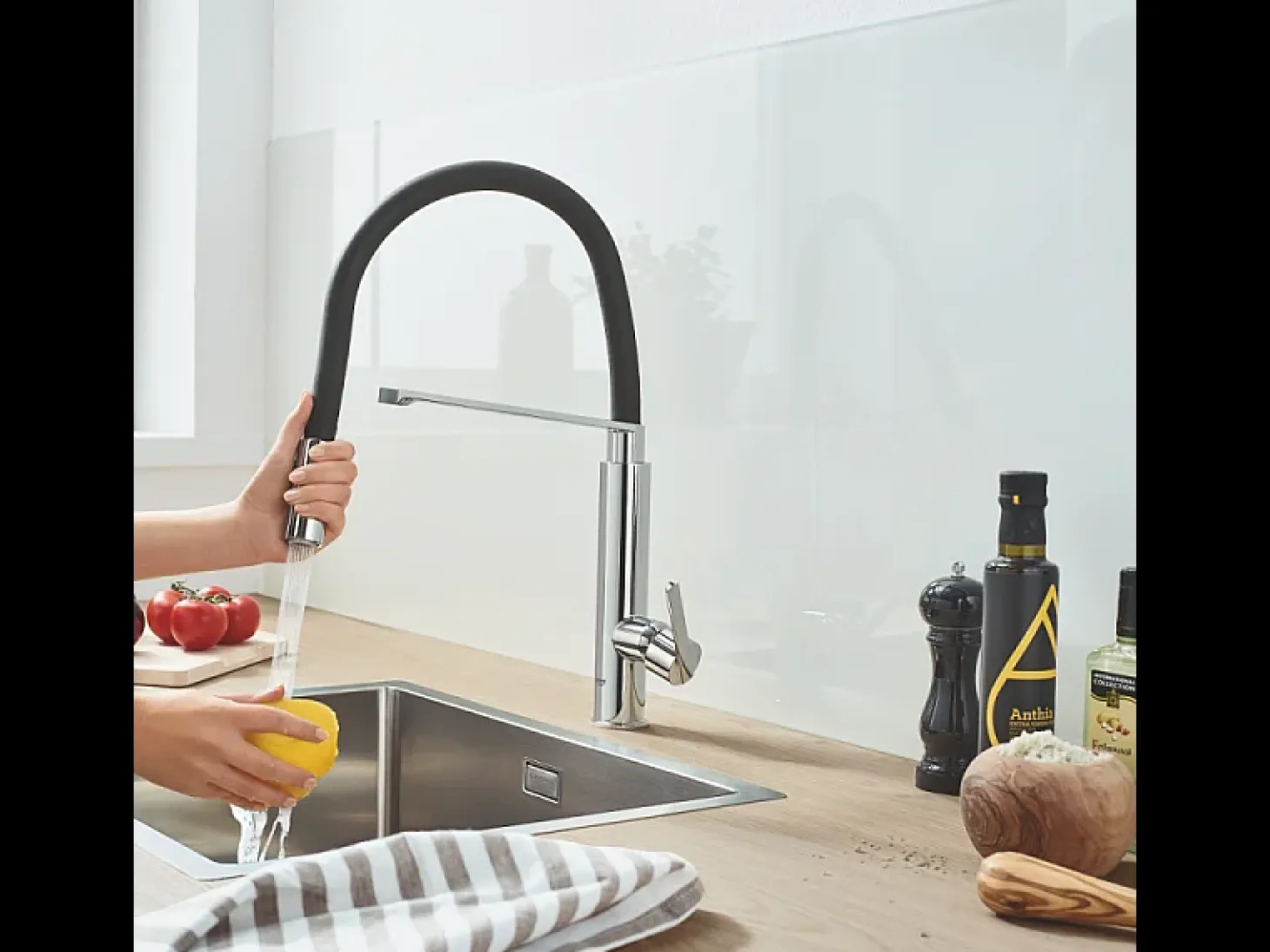 Grifo de cocina con ducha extraíble GROHE Feel Quickfix cromado