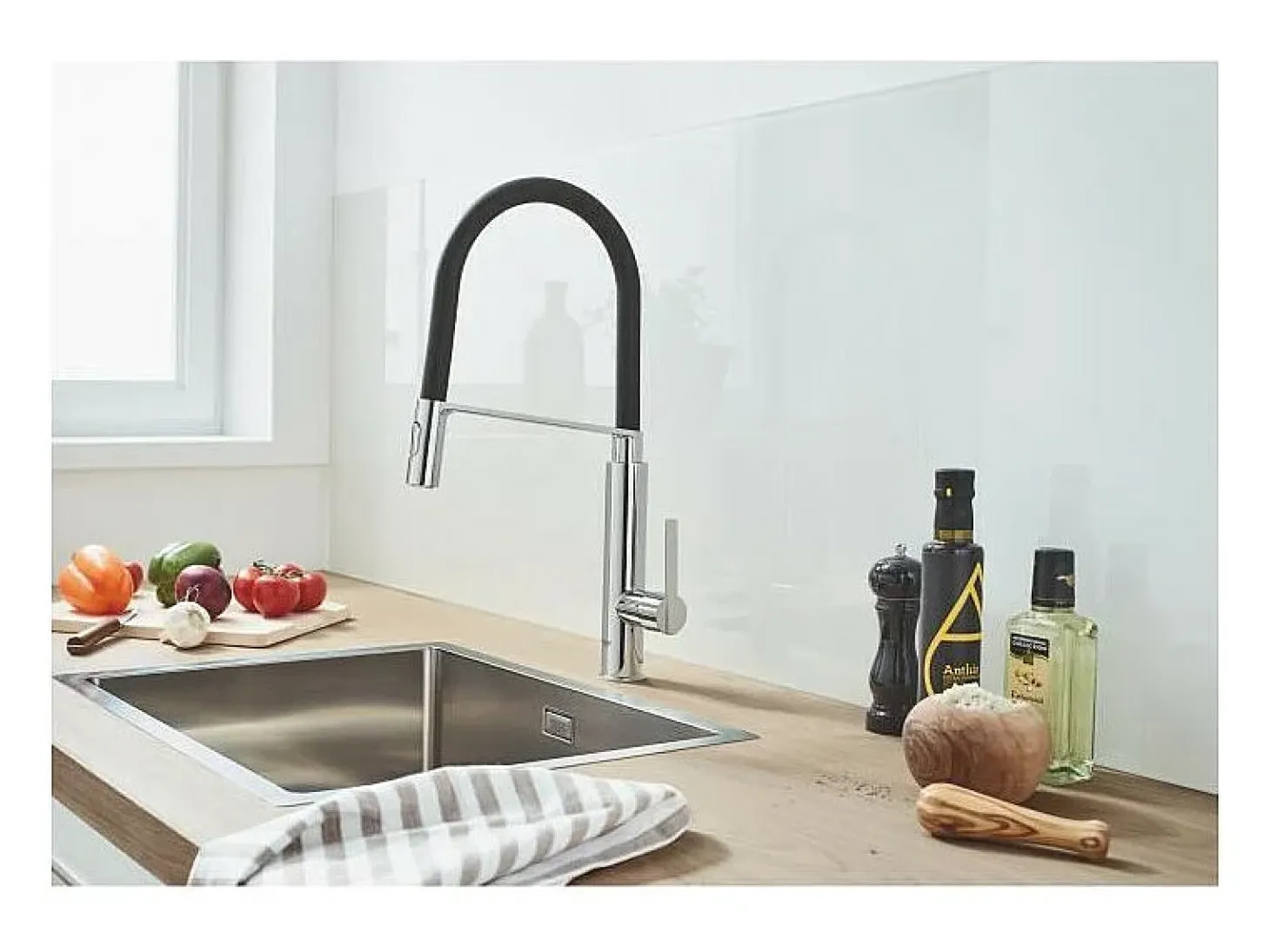 Grifo de cocina con ducha extraíble GROHE Feel Quickfix cromado