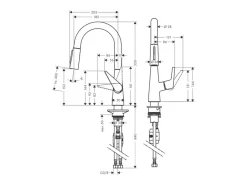 Grifo de cocina con HANSGROHE Talis M51 160 chorro cromado de 2 chorros