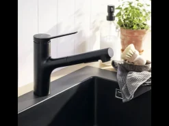 Grifo de cocina con HANSGROHE Zesis M33 150 2 chorros negro mate
