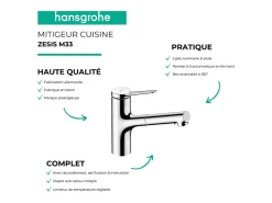 Grifo de cocina con HANSGROHE Zesis M33 150 chorro cromado de 2 chorros