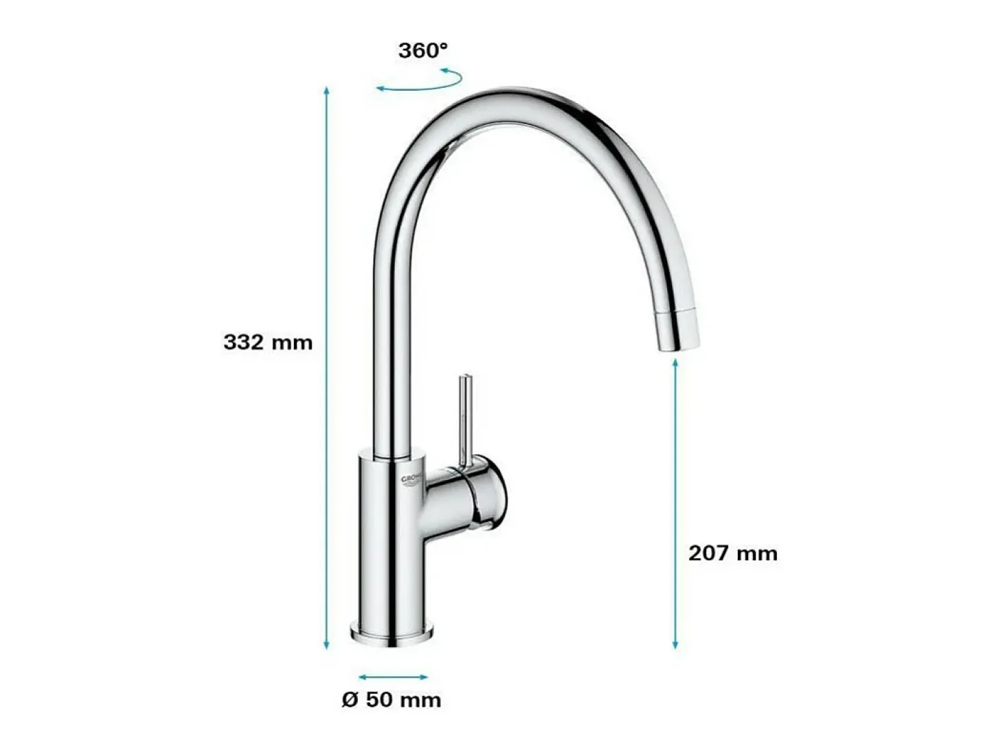 Grifo de cocina GROHE Start Classic Quickfix cromado