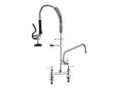 Grifo de Cocina, SucceBuy Grifo de Fregadero de Cocina Comercial con Rociador de Prelavado, 66 cm de Altura