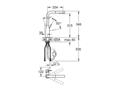 GROHE Essence mezclador de cocina tamaño XL Caño alto cromado extraíble