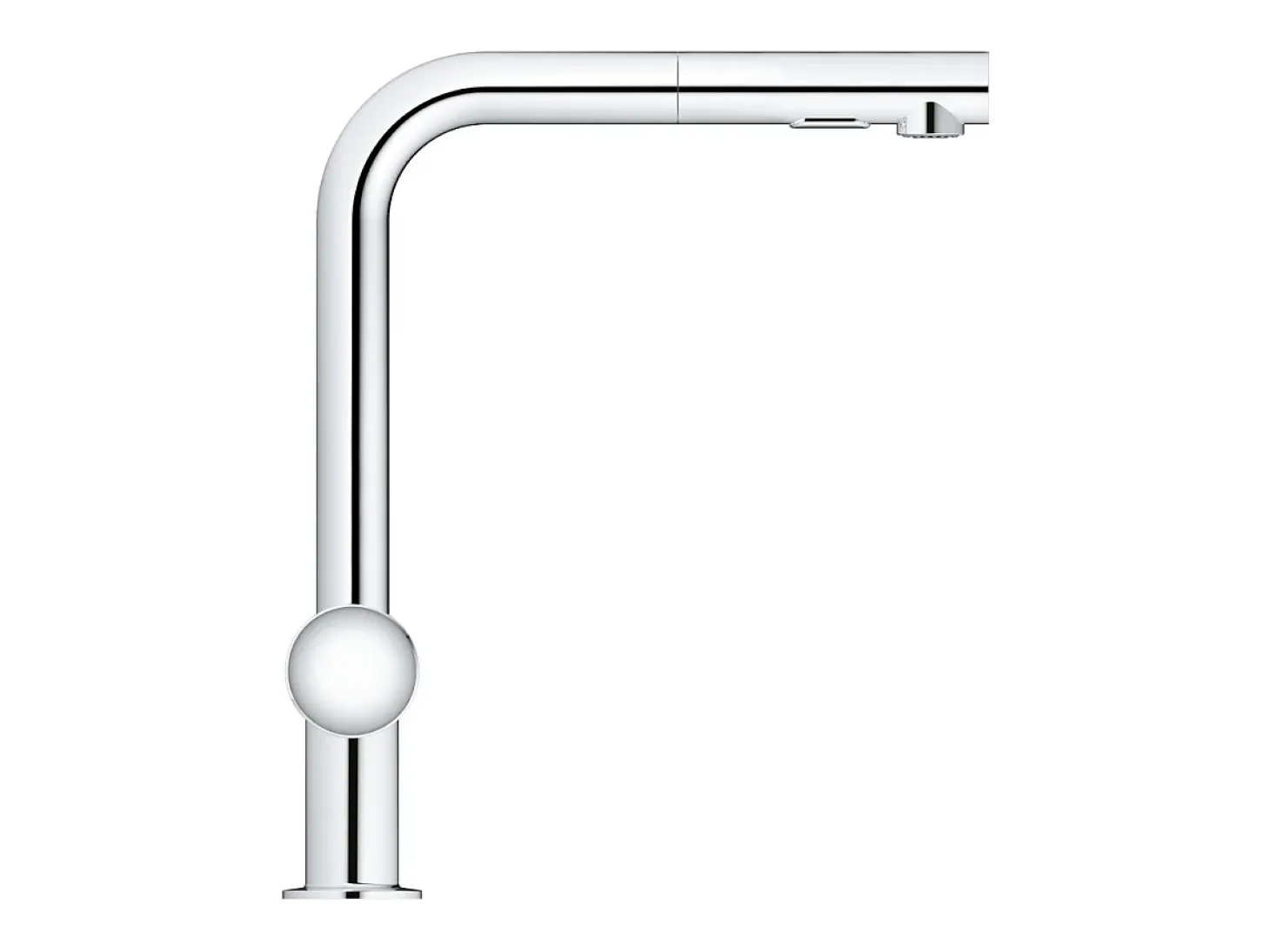 GROHE Minta Mezclador de cocina de 2 chorros, caño alto, cromado, ducha extraíble